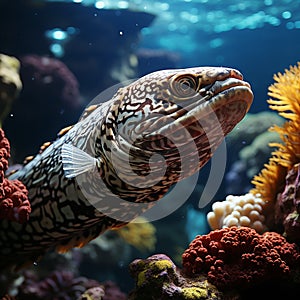 Leopard dragon moray underwater