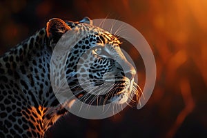 leopard in the evening.Generative AI