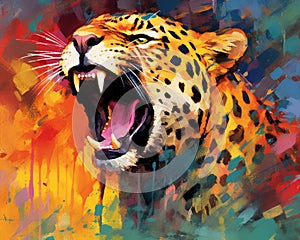 Leopard form and spirit through an abstract lens dynamic and expressive Leopard print