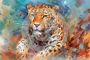 Leopard form and spirit through an abstract lens dynamic and expressive Leopard print