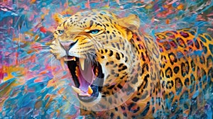 Leopard form and spirit through an abstract lens dynamic and expressive Leopard print