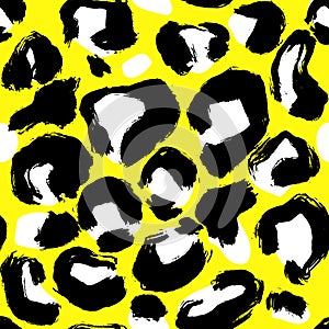 Leopard imitation seamless pattern. Vector illustration