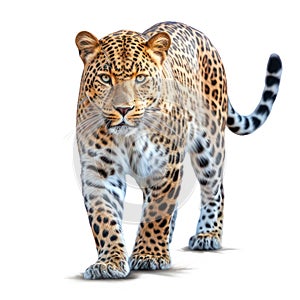 Leopard isolated on white created with Generative AI