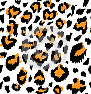 Leopard or jaguar print seamless pattern, textured fashion print, abstract safari background for fabric, textile. Effect