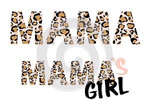 Leopard mama girl print vector illustration for chirt decor photo