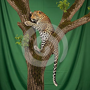 Leopard's coat is golden with distinctive black rosettes and