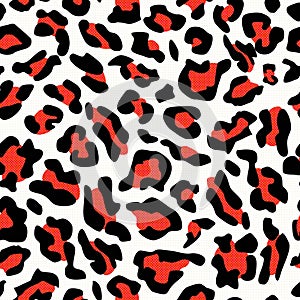 Leopard pattern design funny drawing seamless pattern