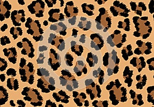 Leopard pattern texture repeating seamless orange black. Vector background. Repeat