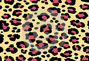 Leopard pattern texture repeating seamless pink yellow black