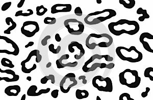 Leopard pattern. Trendy seamless vector print. Animal texture. Black spots on white background.