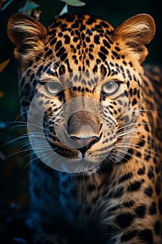 leopard portrait close up, AI generated