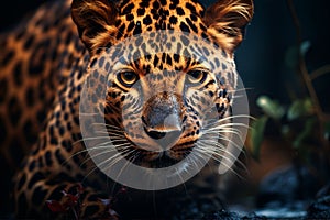leopard portrait close up, AI generated
