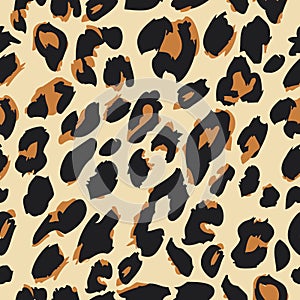 Leopard print pattern. Repeating seamless vector animal background