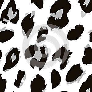Leopard print pattern. Repeating seamless vector animal background.