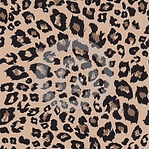 Leopard print pattern. Vector seamless background