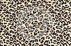 Leopard print on thin, mass-produced silk fabric. Abstract animal skin pattern, background