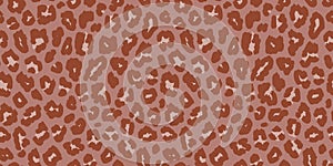 Leopard print. Vector seamless pattern. Animal skin background. Boho style