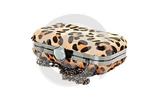 Leopard purse isolated on white
