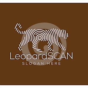 Leopard Scan Technology Logo vector Element. Animal Technology Logo Template