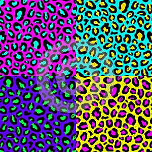 Leopard seamless pattern 80s