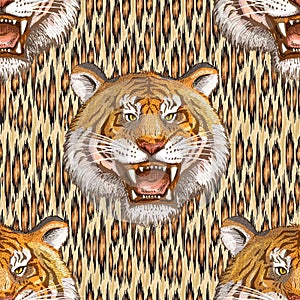 Leopard seamless pattern design in luxury gold color, illustration background