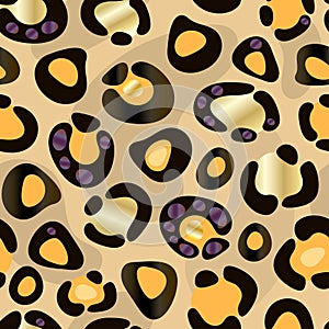 Leopard seamless pattern design in luxury gold color, vector illustration background
