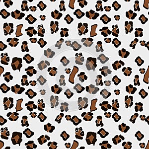 Leopard seamless pattern. White and black seamless. Animal print. Vector background.