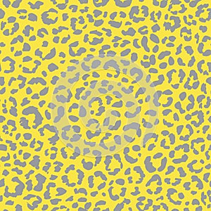 Leopard seamless pattern. Yellow and grey color.