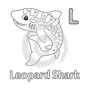 Leopard Shark Alphabet ABC Coloring Page L