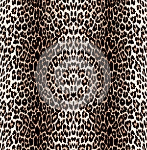 Leopard skin pattern. Trendy fashion seamless pattern. Wildlife abstract design with brown colors.