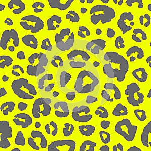 Leopard skin print seamless pattern background. Animal fur spot abstract camouflage texture