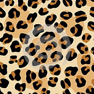 Leopard skin print. Vector seamless pattern