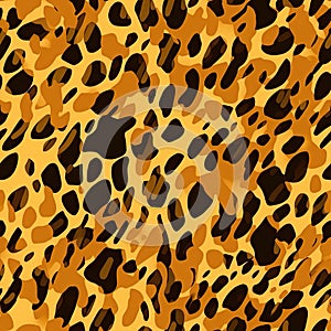 Leopard skin texture seamless pattern, animal leather design. AI illustration. Trendy modern design for printing clothes