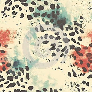 Leopard skin texture seamless pattern, animal leather design. AI illustration. Trendy modern design for printing clothes