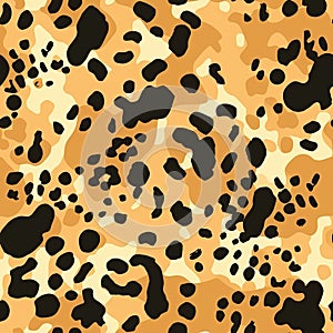 Leopard skin texture seamless pattern, animal leather design. AI illustration. Trendy modern design for printing clothes