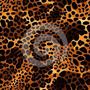 Leopard skin texture seamless pattern, animal leather design. AI illustration. Trendy modern design for printing clothes