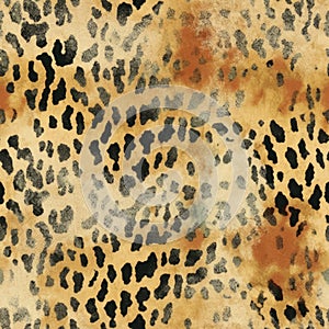 Leopard skin texture seamless pattern, animal leather design. AI illustration. Trendy modern design for printing clothes