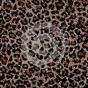 Leopard skin texture seamless pattern colored