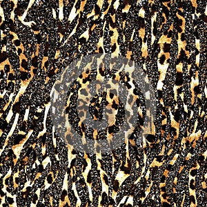 Leopard skin texture seamless pattern colored