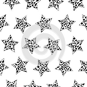Leopard star shapes seamless vector print