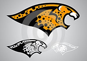 Leopard tiger cheetah head logo vector 201702