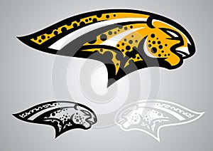 Leopard tiger cheetah head logo vector 201702