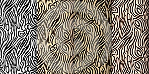 Leopard, tiger seamless pattern, abstract wild animal skin background. Set of leopard textures, design for backgrounds, prints