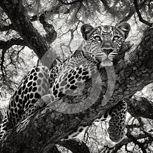 Leopard in Tree Shade