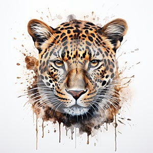 Leopard Watercolor Painting With Realism And Fantasy Elements