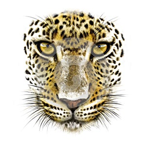 Leopard on white