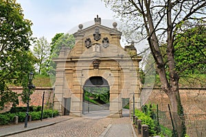 Leopold\'s Gate in spring day. Vysehrad. Prague