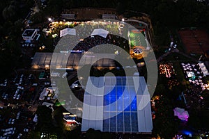 Leopolis Jazz Fest 2021. Stage dedicated to Eddie Rosner. Picnic zone. Aerial view from drone photo