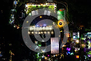 Leopolis Jazz Fest 2021. Stage dedicated to Eddie Rosner. Picnic zone. Aerial view from drone photo