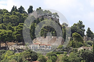 Lepanto, Greece - July 18, 2019: The castle overlooking the city photo